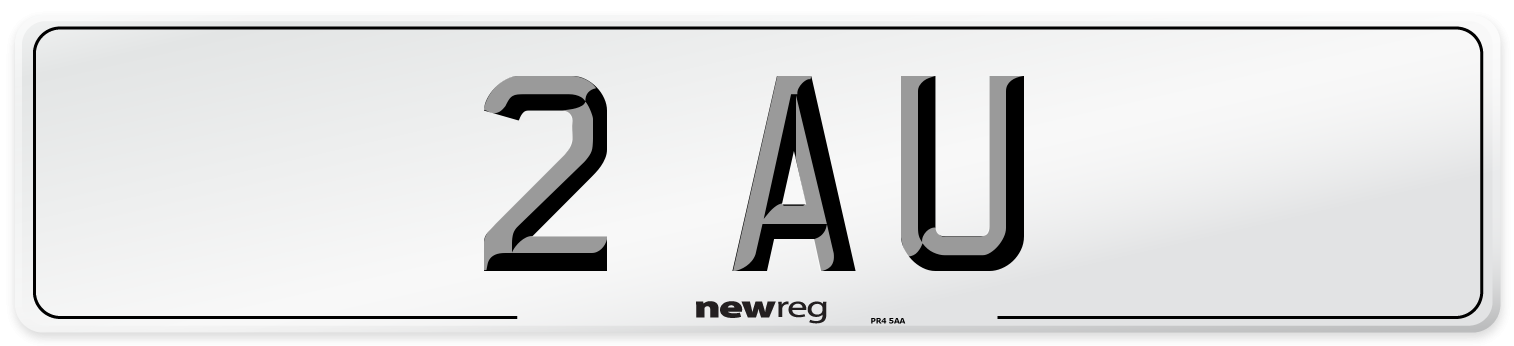 2 AU Number Plate from New Reg